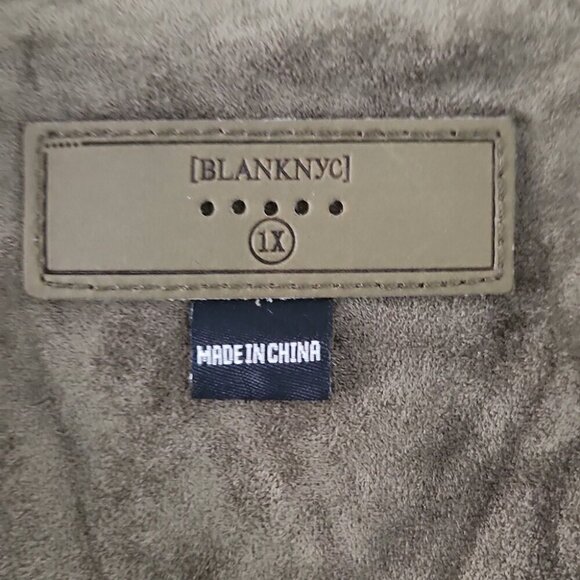 BLANK NYC | Faux suede jacket open front military green sz 1X - Picture 4 of 6